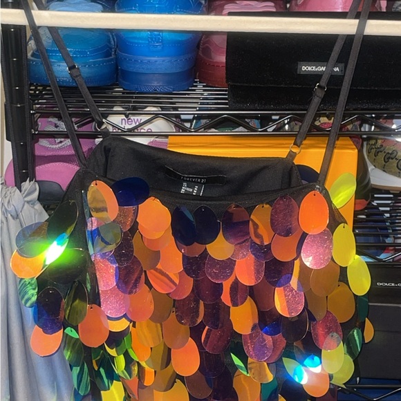 Forever 21 Sequin Shoulder Bag - Black and Multicolor - Picture 1 of 5
